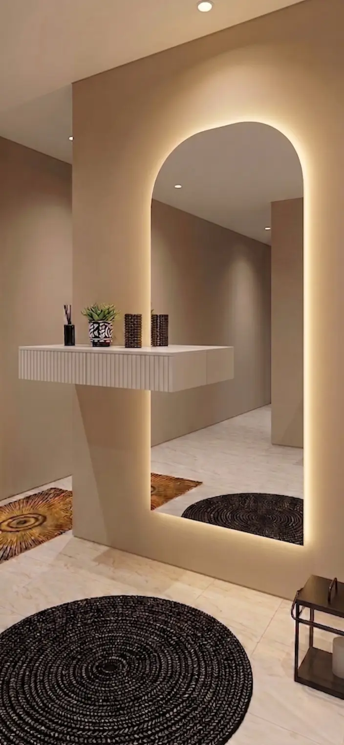 מראת אנאל עם שידה עם פסים