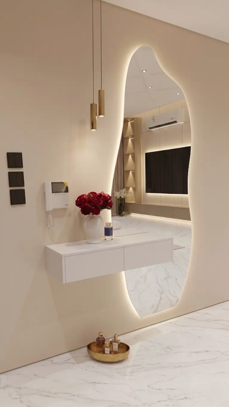 מראת סיוון עם שידה חלקה